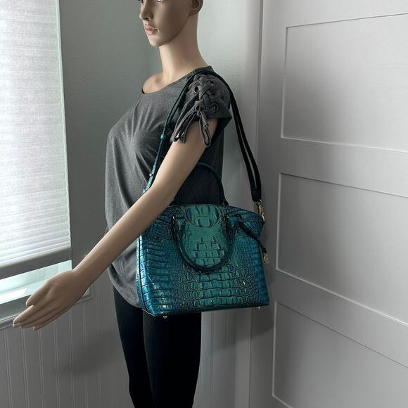 Brahmin Medium Duxbury Satchel In Peacock Melbourne Leather - Picture 14 of 15